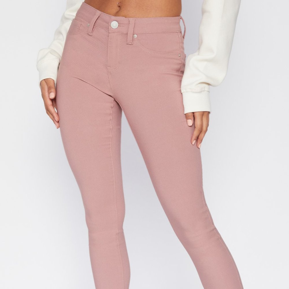 YMI Women's Hyperstretch Midrise Skinny Rose 1X